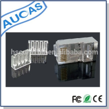 Cat6 enchufe blindado rj45 con 2 pines dc, conector enchufe 220v